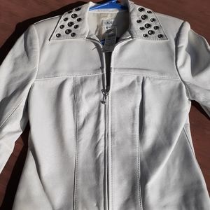 Cache White Leather Jacket NWT